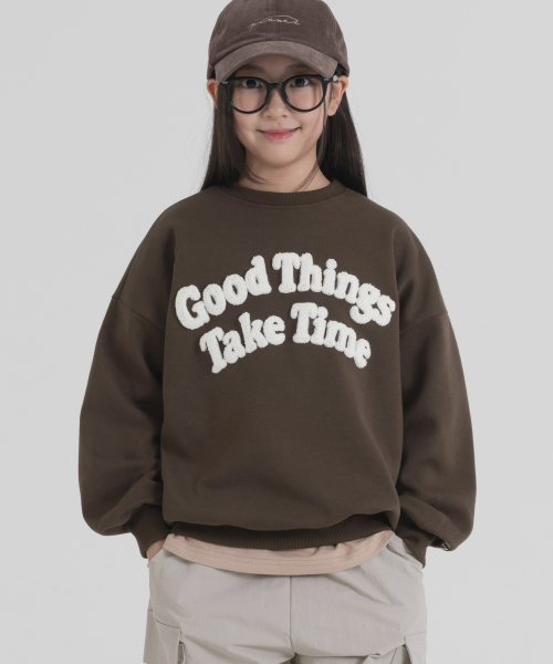 PIANER KIDS(ピアネールキッズ)の「ブークル刺繍オーバーサイズスウェット(ブラウン)(スウェット・レディース・ブラウン・S(120-130cm)/M(130-140cm)/L(140-150cm)/XL(150-160㎝))」の7枚目の写真