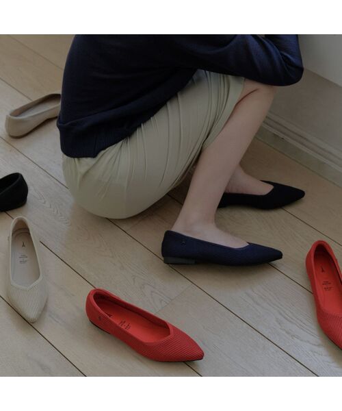 APIED MARCHE(アピエド マルシェ)の「RELAXA -PM5005 (4color)(バレエシューズ・レディース・ベージュ/ネイビー/レッド/ブラック・22.5cm/23cm/23.5cm/24cm/24.5cm/25cm/25.5cm)」の2枚目の写真