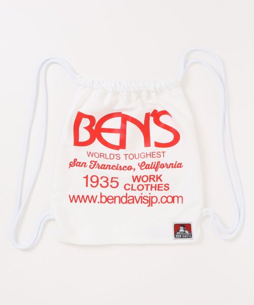 BEN DAVIS(ベンデイビス)の「【BEN DAVIS/ベンデイビス】【A4サイズが余裕をもって収納可能】プリントナップサック リュック 巾着 プリントバッグ フェス 軽量 サブバッグ 通学 部活 ユニセックス(バックパック/リュック・メンズ・ブラック系その他/ホワイト系その他/ホワイト系その他3/ホワイト系その他2/ブラック系その他3/ブラック系その他2/グレー系その他3・FREE)」の3枚目の写真