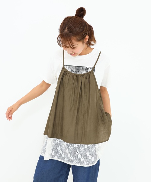HEART MARKET(ハートマーケット)の「裾レースキャミチュニック(チュニック・レディース・ブラウン/グレイッシュベージュ/ナチュラル/ブラック・FREE)」の17枚目の写真