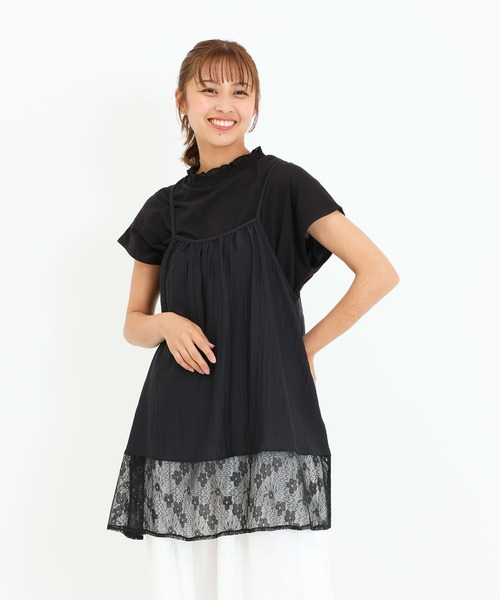 HEART MARKET(ハートマーケット)の「裾レースキャミチュニック(チュニック・レディース・ブラウン/グレイッシュベージュ/ナチュラル/ブラック・FREE)」の19枚目の写真