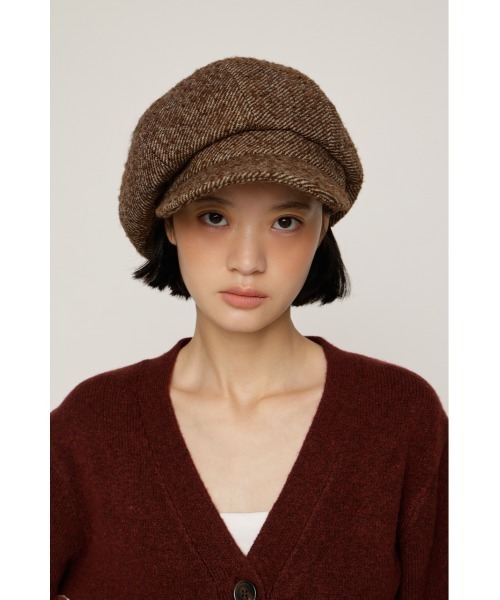 SLY(スライ)の「TWEED NEWSBOY CAP ツイードニュースボーイキャップ(キャスケット・レディース・ブラック系その他2/ブラウン系その他2・FREE)」の1枚目の写真