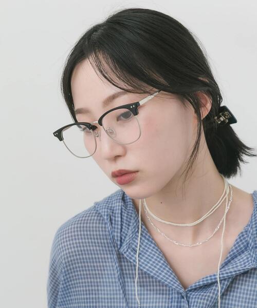SMELLY(スメリー)の「サーモントブローダテメガネ(メガネ・レディース・カーキ/ブラック・-)」の11枚目の写真