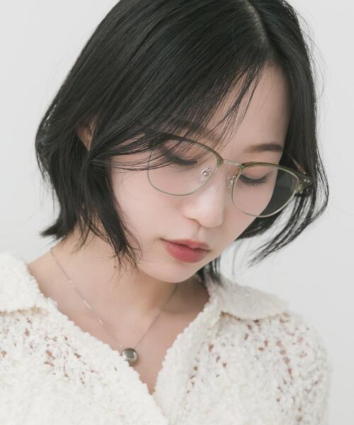 SMELLY(スメリー)の「サーモントブローダテメガネ(メガネ・レディース・カーキ/ブラック・-)」の5枚目の写真