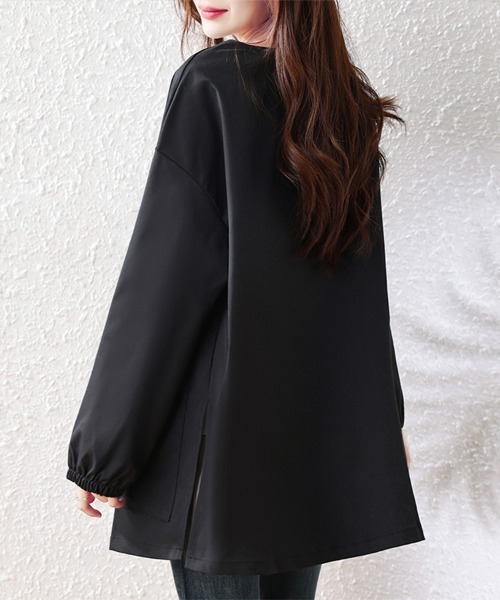 ReRe(リリ)の「Vネックノーカラーロングコート レディース(ノーカラーコート・レディース・ブラック・LARGE/X-LARGE)」の7枚目の写真