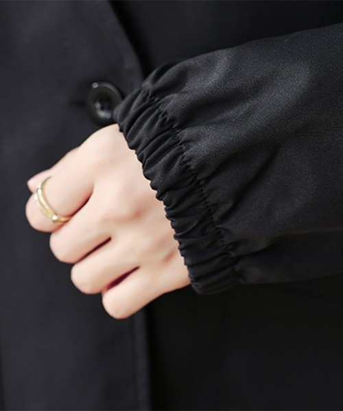 ReRe(リリ)の「Vネックノーカラーロングコート レディース(ノーカラーコート・レディース・ブラック・LARGE/X-LARGE)」の9枚目の写真