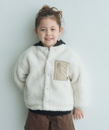 green label relaxing（グリーンレーベルリラクシング）の「【スタメンシリーズ】ボア スナップ ブルゾン   キッズ 100cm―160cm（ブルゾン）」