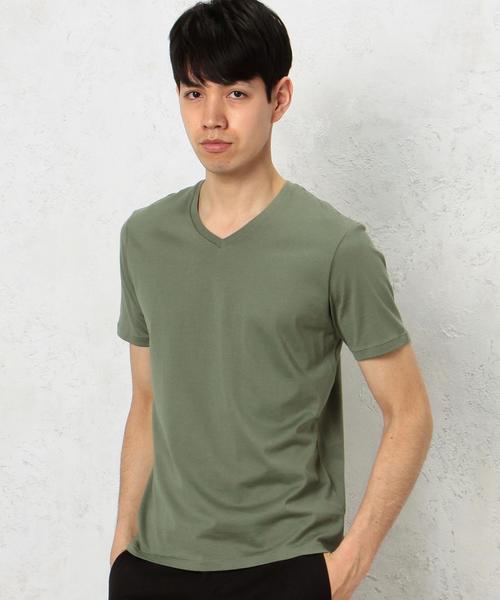 green label relaxing（グリーンレーベルリラクシング）の「KC ◎GIZA V/N S/S Tシャツ◆（Tシャツ/カットソー・メンズ・ホワイト/ブラック/グレー/オリーブ/ネイビー/ロイヤルブルー・SMALL/MEDIUM/LARGE/X-LARGE）」の4枚目の写真