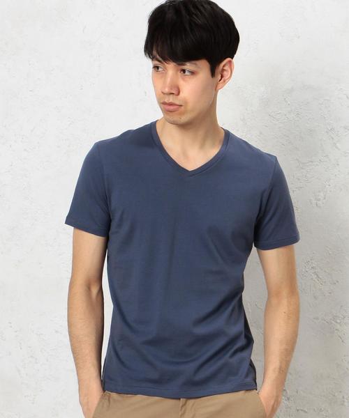 green label relaxing（グリーンレーベルリラクシング）の「KC ◎GIZA V/N S/S Tシャツ◆（Tシャツ/カットソー・メンズ・ホワイト/ブラック/グレー/オリーブ/ネイビー/ロイヤルブルー・SMALL/MEDIUM/LARGE/X-LARGE）」の6枚目の写真