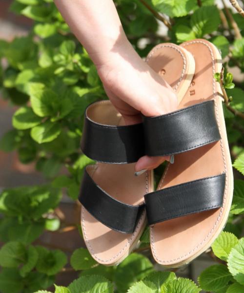 coen（コーエン）の「《LEE5月号掲載》レザー2ストラップサンダル（サンダル・レディース・ブラック/ダークブラウン/ネイビー・SMALL/LARGE/MEDIUM）」の4枚目の写真