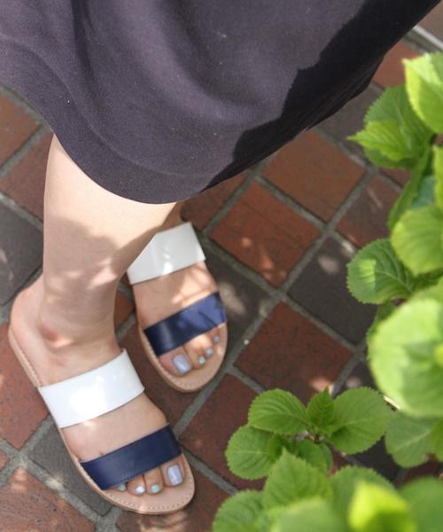 coen（コーエン）の「《LEE5月号掲載》レザー2ストラップサンダル（サンダル・レディース・ブラック/ダークブラウン/ネイビー・SMALL/LARGE/MEDIUM）」の7枚目の写真