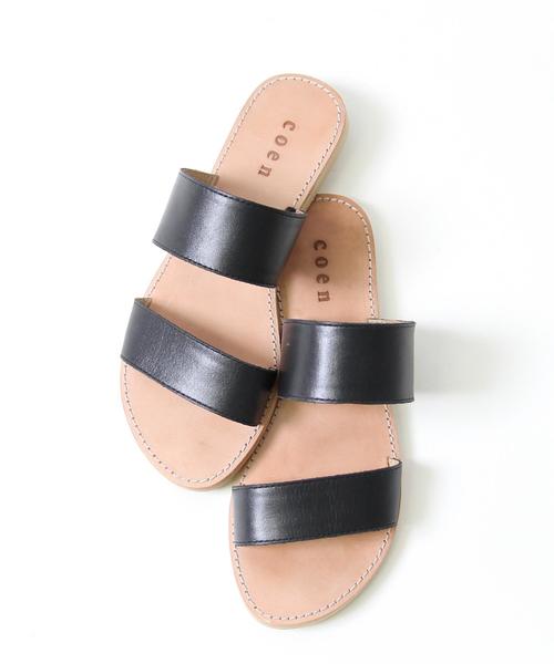 coen（コーエン）の「《LEE5月号掲載》レザー2ストラップサンダル（サンダル・レディース・ブラック/ダークブラウン/ネイビー・SMALL/LARGE/MEDIUM）」の8枚目の写真