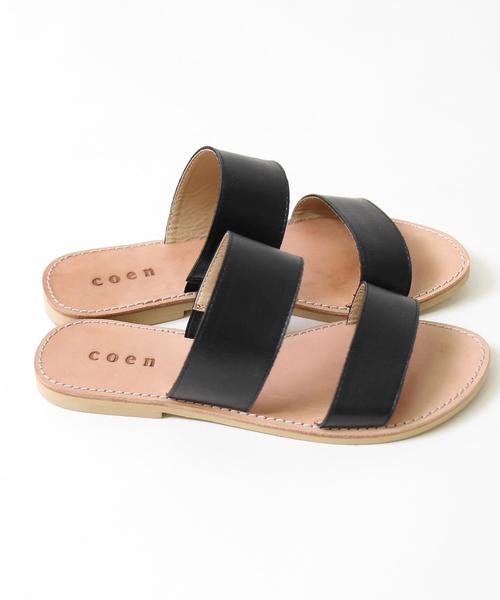 coen（コーエン）の「《LEE5月号掲載》レザー2ストラップサンダル（サンダル・レディース・ブラック/ダークブラウン/ネイビー・SMALL/LARGE/MEDIUM）」の14枚目の写真