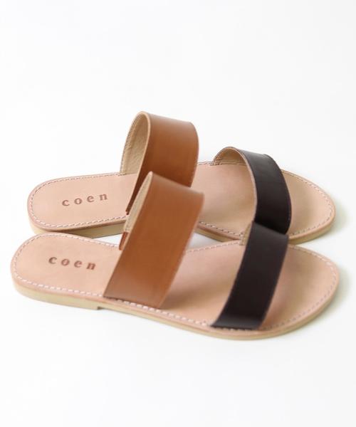 coen（コーエン）の「《LEE5月号掲載》レザー2ストラップサンダル（サンダル・レディース・ブラック/ダークブラウン/ネイビー・SMALL/LARGE/MEDIUM）」の18枚目の写真