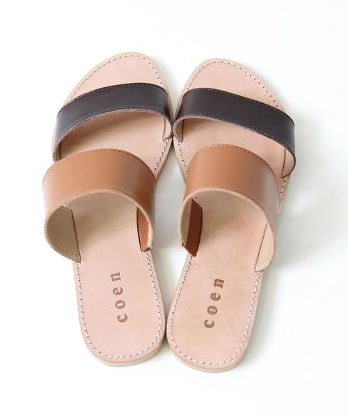 coen（コーエン）の「《LEE5月号掲載》レザー2ストラップサンダル（サンダル・レディース・ブラック/ダークブラウン/ネイビー・SMALL/LARGE/MEDIUM）」の19枚目の写真