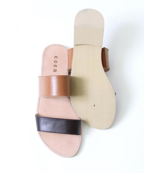 coen（コーエン）の「《LEE5月号掲載》レザー2ストラップサンダル（サンダル・レディース・ブラック/ダークブラウン/ネイビー・SMALL/LARGE/MEDIUM）」の9枚目の写真