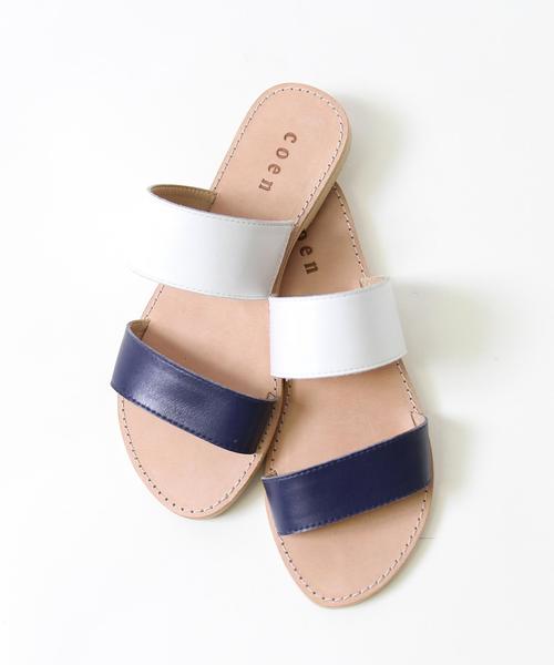 coen（コーエン）の「《LEE5月号掲載》レザー2ストラップサンダル（サンダル・レディース・ブラック/ダークブラウン/ネイビー・SMALL/LARGE/MEDIUM）」の10枚目の写真