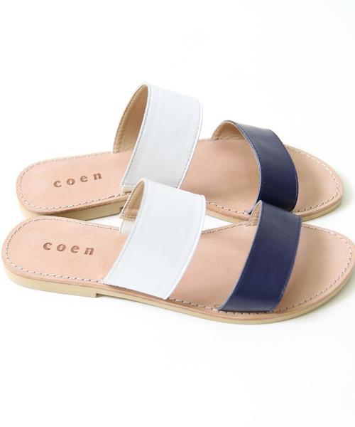 coen（コーエン）の「《LEE5月号掲載》レザー2ストラップサンダル（サンダル・レディース・ブラック/ダークブラウン/ネイビー・SMALL/LARGE/MEDIUM）」の11枚目の写真
