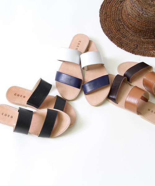 coen（コーエン）の「《LEE5月号掲載》レザー2ストラップサンダル（サンダル・レディース・ブラック/ダークブラウン/ネイビー・SMALL/LARGE/MEDIUM）」の13枚目の写真