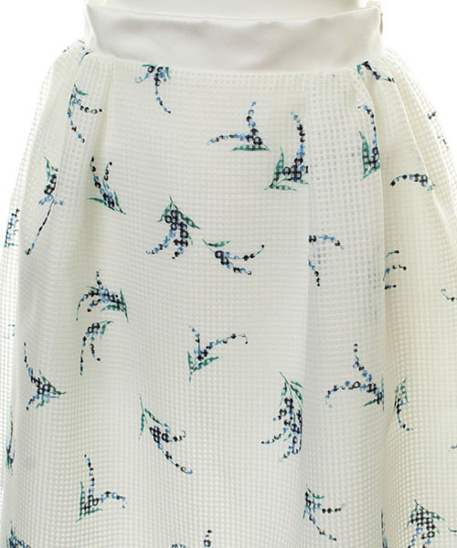 31 Sons de mode（トランテアン　ソン　ドゥ　モード）の「フラワープリントスカート（スカート・レディース・ホワイト/ネイビー・38/36）」の15枚目の写真