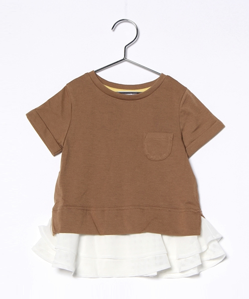 GLOBAL WORK(グローバルワーク)の「【キッズ】スソフェイクレイヤーTシャツ半袖/723510(Tシャツ/カットソー・キッズ・ベージュ/ホワイト/グレー・MEDIUM/X-LARGE/LARGE/SMALL)」の3枚目の写真