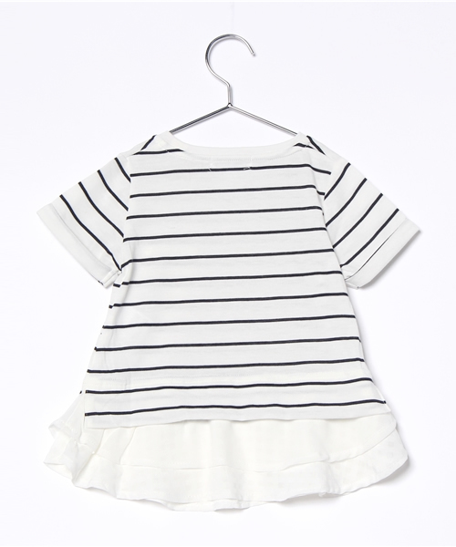 GLOBAL WORK(グローバルワーク)の「【キッズ】スソフェイクレイヤーTシャツ半袖/723510(Tシャツ/カットソー・キッズ・ベージュ/ホワイト/グレー・MEDIUM/X-LARGE/LARGE/SMALL)」の4枚目の写真