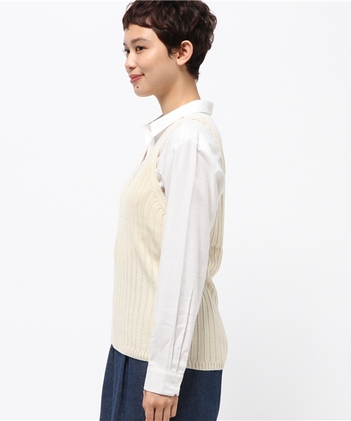 niko and...(ニコアンド)の「ワイドリブベスト【niko and ...】(ベスト・レディース・ネイビー/キャメル/アイボリー・LARGE/MEDIUM)」の5枚目の写真