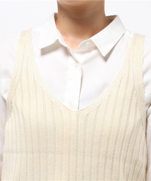 niko and...(ニコアンド)の「ワイドリブベスト【niko and ...】(ベスト・レディース・ネイビー/キャメル/アイボリー・LARGE/MEDIUM)」の7枚目の写真