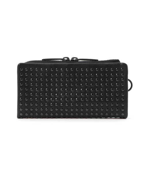 PATRICK STEPHAN(パトリックステファン)の「Leather long wallet 'all-studs' 2 ロングウォレット(財布)」|ブラック×ブラック