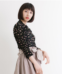 MERLOT | お花柄シフォンポップコーンプルオーバー570-6527(その他トップス)