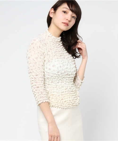 MERLOT（メルロー）の「お花柄シフォンポップコーンプルオーバー570-6527（その他トップス・レディース・ネイビー/アイボリー/ブラック・FREE）」の13枚目の写真