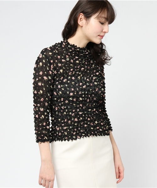 MERLOT（メルロー）の「お花柄シフォンポップコーンプルオーバー570-6527（その他トップス・レディース・ネイビー/アイボリー/ブラック・FREE）」の14枚目の写真