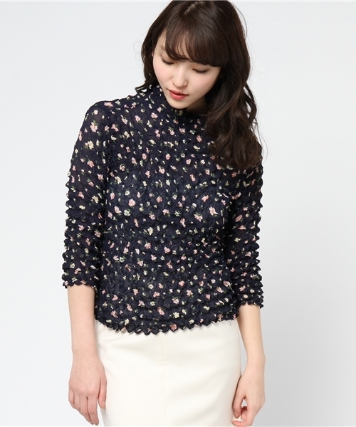 MERLOT（メルロー）の「お花柄シフォンポップコーンプルオーバー570-6527（その他トップス・レディース・ネイビー/アイボリー/ブラック・FREE）」の15枚目の写真