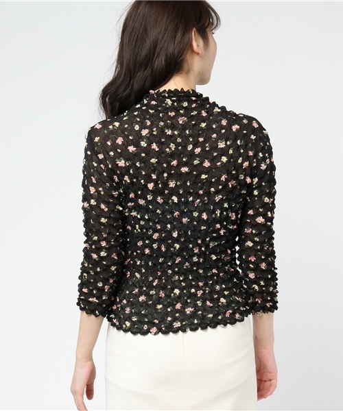 MERLOT（メルロー）の「お花柄シフォンポップコーンプルオーバー570-6527（その他トップス・レディース・ネイビー/アイボリー/ブラック・FREE）」の6枚目の写真