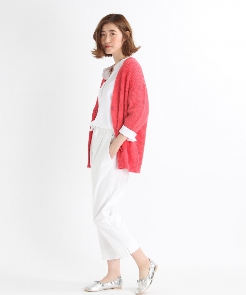 studio CLIP（スタディオクリップ）の「5ゲージグラスヤーンミドルカーディガン（カーディガン/ボレロ・レディース・ピンク/ライトベージュ/グレー・MEDIUM/LARGE）」の4枚目の写真