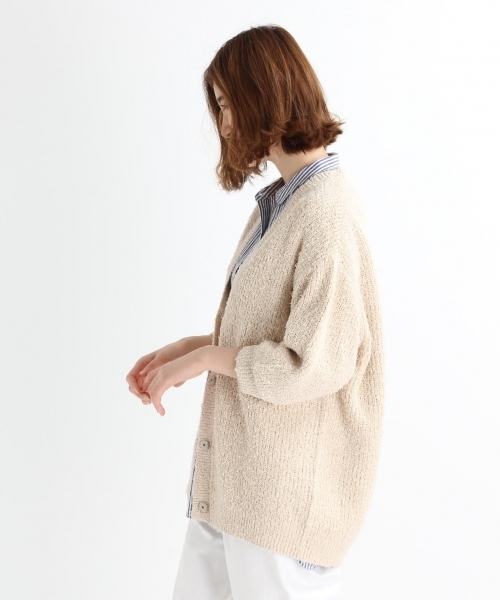 studio CLIP（スタディオクリップ）の「5ゲージグラスヤーンミドルカーディガン（カーディガン/ボレロ・レディース・ピンク/ライトベージュ/グレー・MEDIUM/LARGE）」の5枚目の写真