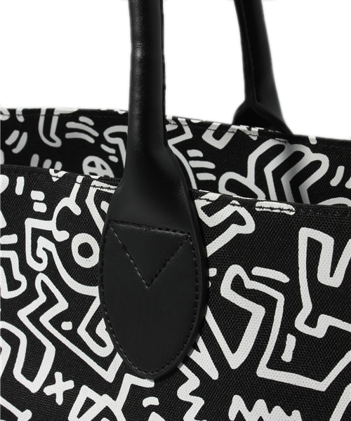 CIAOPANIC（チャオパニック）の「I HAVE LOVE and Keith Haring  コーデュラトート（トートバッグ・メンズ・ブラック・FREE）」の3枚目の写真
