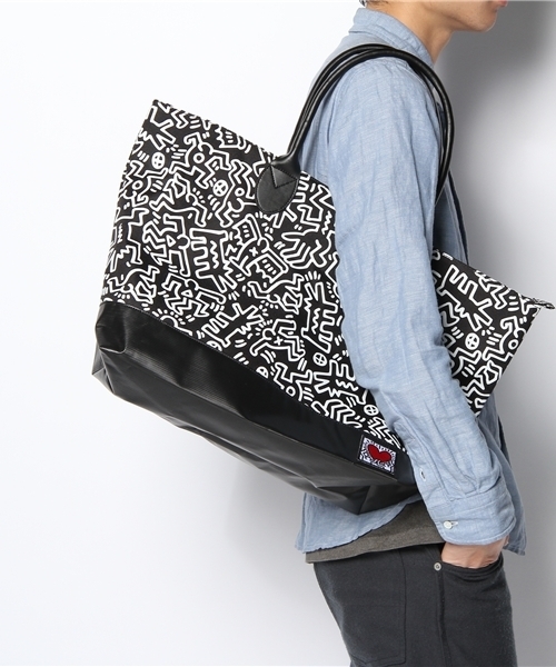 CIAOPANIC（チャオパニック）の「I HAVE LOVE and Keith Haring  コーデュラトート（トートバッグ・メンズ・ブラック・FREE）」の9枚目の写真