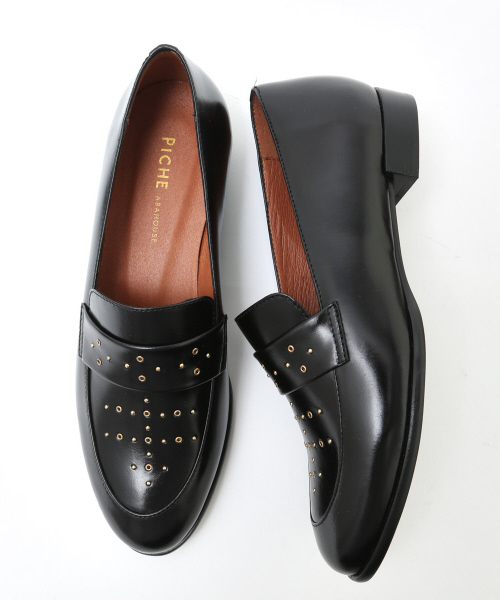 PICHE ABAHOUSE(ピシェ アバハウス)の「スタッズアイレットローファー(ローファー・レディース・ブラック/ボルドー・40/38/39/35/36/37/34)」の2枚目の写真