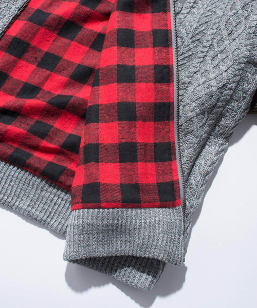 glamb（グラム）の「Jed cowichan MA-1 / ジェドカウチンMA-1（MA-1・メンズ・ブラック/グレー/カーキ・3/1/4/0/2）」の6枚目の写真