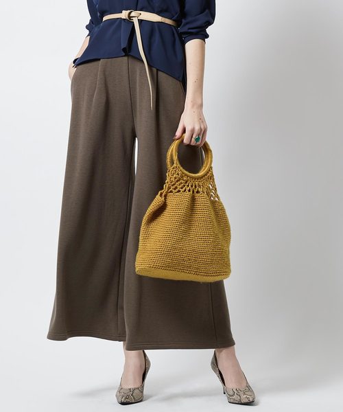 titivate(ティティベイト)の「クロシェニットトートバッグ(トートバッグ・レディース・ブラック/グレー/ネイビー/マスタード/ピンク・FREE)」の4枚目の写真