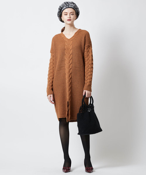 titivate(ティティベイト)の「クロシェニットトートバッグ(トートバッグ・レディース・ブラック/グレー/ネイビー/マスタード/ピンク・FREE)」の10枚目の写真