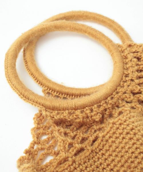 titivate(ティティベイト)の「クロシェニットトートバッグ(トートバッグ・レディース・ブラック/グレー/ネイビー/マスタード/ピンク・FREE)」の11枚目の写真