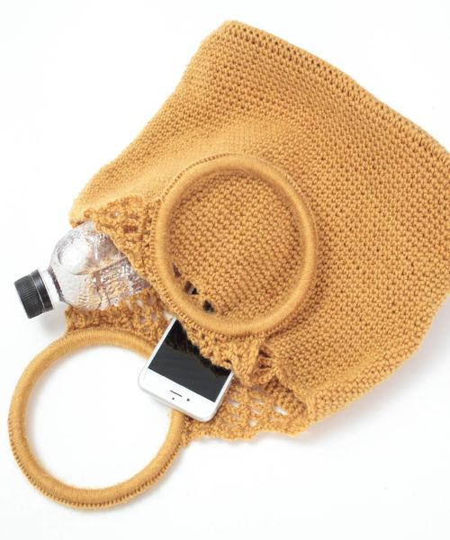 titivate(ティティベイト)の「クロシェニットトートバッグ(トートバッグ・レディース・ブラック/グレー/ネイビー/マスタード/ピンク・FREE)」の14枚目の写真