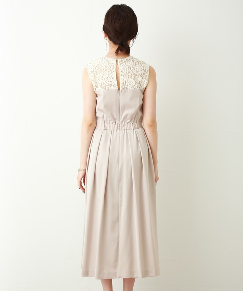 MARLENE JOBERT（マルレーヌ　ジョベル）の「ベアトップ風ワンピース（ドレス・レディース・ブラック/ベージュ/ネイビー・M/L/LL）」の16枚目の写真