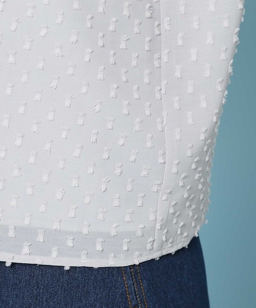 ROPE' PICNIC（ロペピクニック）の「【WEB限定】カットドビーキャンディスリーブブラウス（シャツ/ブラウス・レディース・オフホワイト/ライトグレー/イエロー・38）」の4枚目の写真