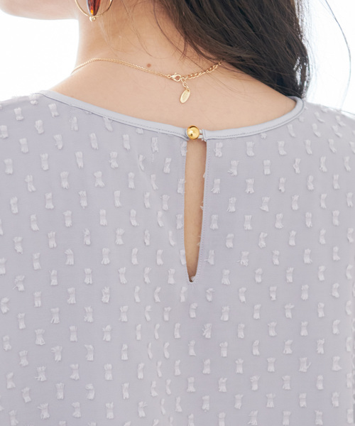 ROPE' PICNIC（ロペピクニック）の「【WEB限定】カットドビーキャンディスリーブブラウス（シャツ/ブラウス・レディース・オフホワイト/ライトグレー/イエロー・38）」の22枚目の写真