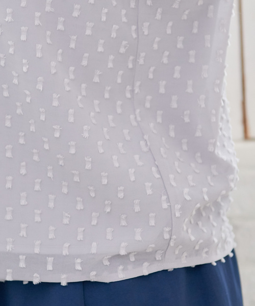 ROPE' PICNIC（ロペピクニック）の「【WEB限定】カットドビーキャンディスリーブブラウス（シャツ/ブラウス・レディース・オフホワイト/ライトグレー/イエロー・38）」の19枚目の写真