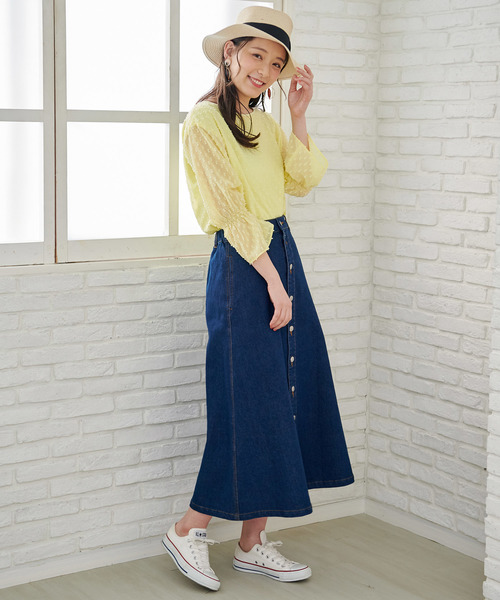 ROPE' PICNIC（ロペピクニック）の「【WEB限定】カットドビーキャンディスリーブブラウス（シャツ/ブラウス・レディース・オフホワイト/ライトグレー/イエロー・38）」の15枚目の写真