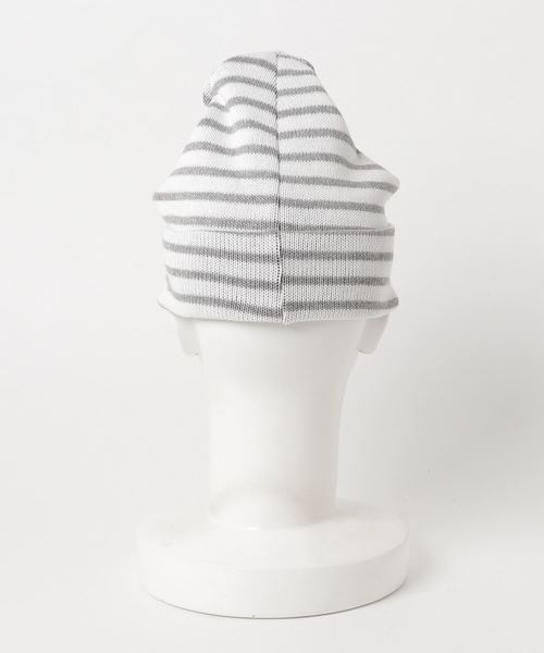 OLD BETTY'S(オールドベティーズ)の「Border Pattern Watch Cap/ボーダー パターン ワッチ キャップ(ニットキャップ/ビーニー・レディース・ブラック/オフホワイト/サックスブルー/イエロー/杢グレー・FREE)」の6枚目の写真